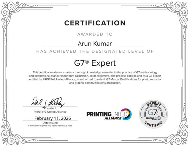 G7 Expert certificate